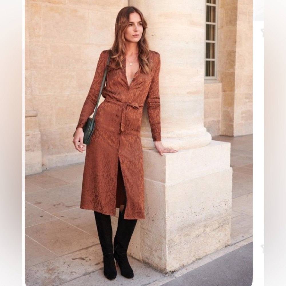 Sezane Brown Midi Dress